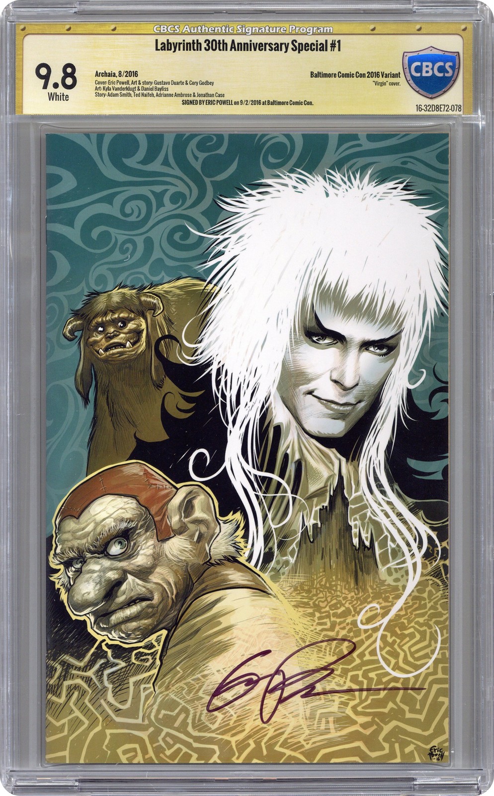 Speciale Labirinto 30° Anniversario 1BCC CBCS 9.8 Testimone Sig Eric Powell 2016