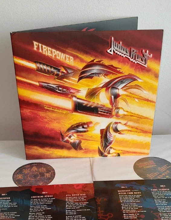Judas Priest - Firepower 2018 A.D. Original Europe Gatefold Embossed Cover DLP In Black Vinyl