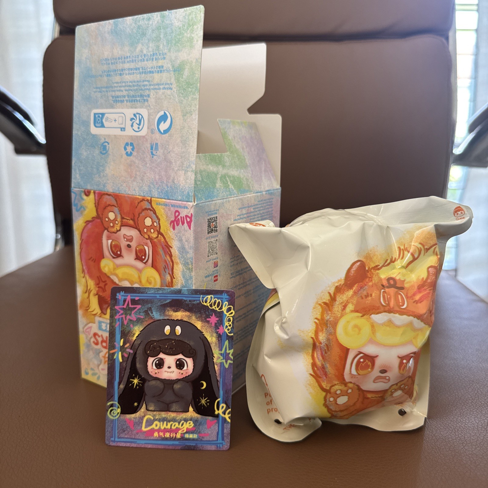 Jotoys Q.kid Emotional Hairy Monsters Plush Blind Box Confirmed Secret Courage