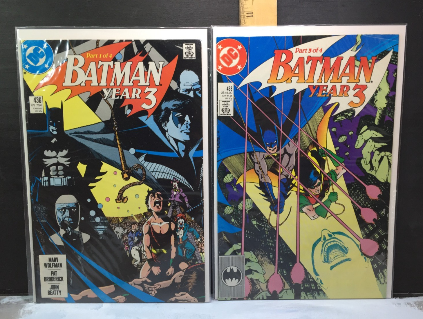1989 DC Comics Batman #s 436 + 438 Direct Edition FN 6.0