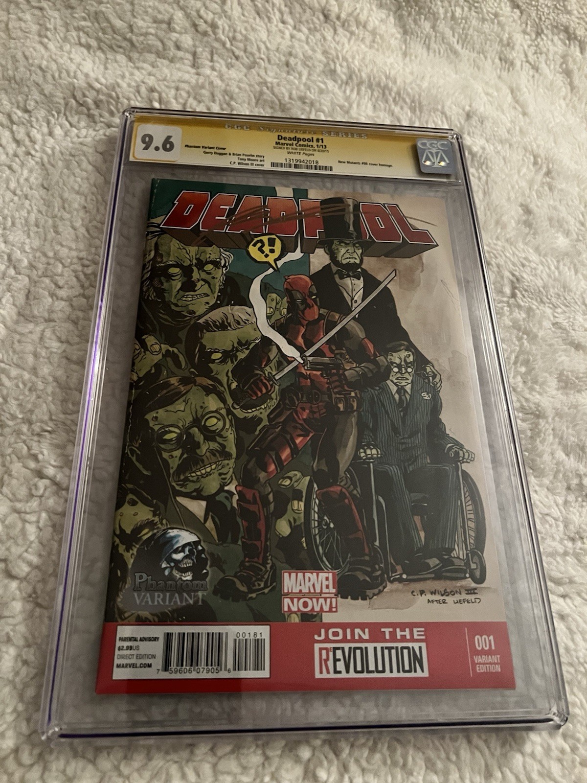 DEADPOOL #1 (2013)SS CGC 9.6 Phantom Variant-ROB LIEFELD +2 Free Deadpool 