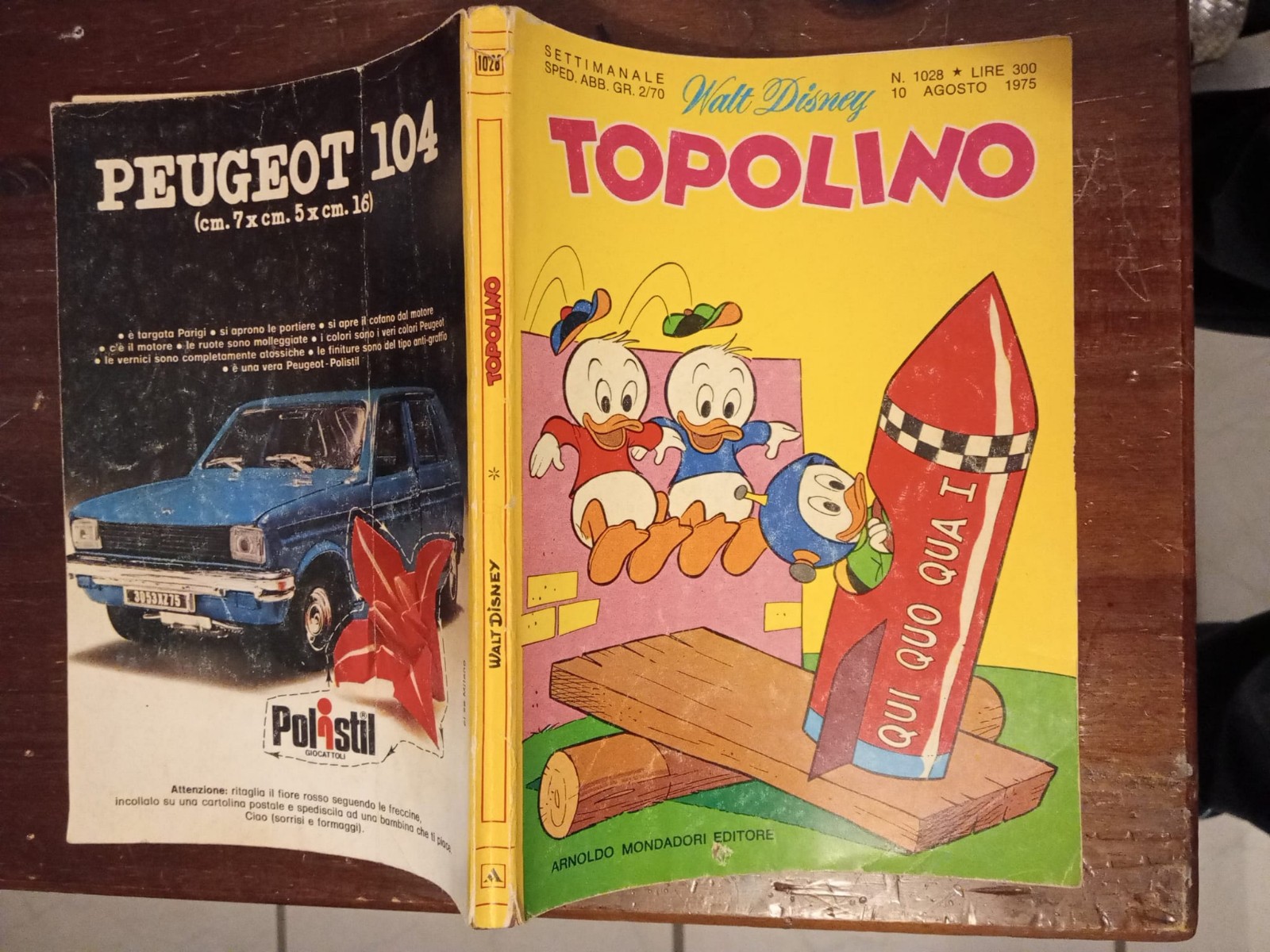 TOPOLINO LIBRETTO N 1028 1975 CON BOLLINO BUONE CONDIZIONI