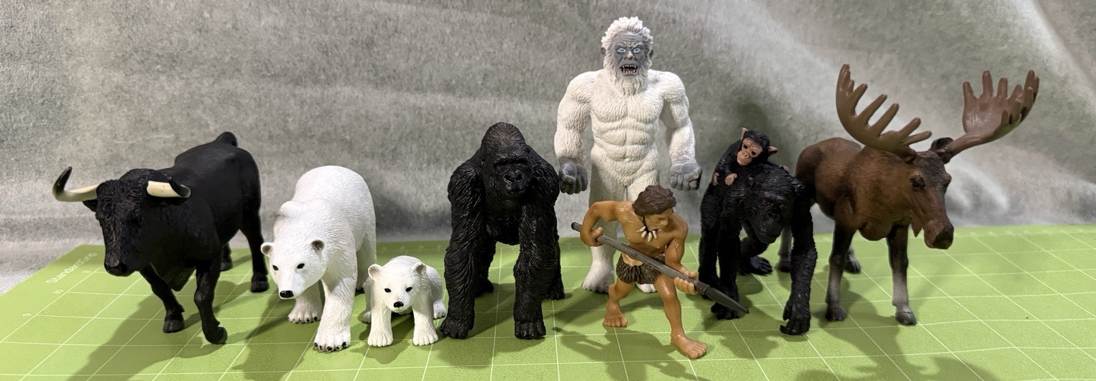 Lotto Figurine Mojo Fun Animal con Collezione di Neanderthal ritirate. Yeti, Gorilla, Polar