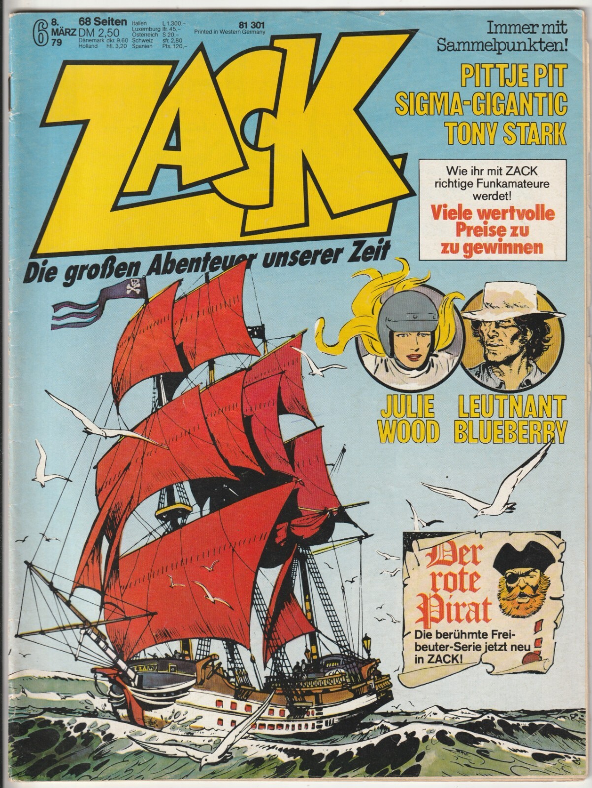✪ ZACK #6/1979 Il pirata rosso, Corallo Editore COMICHEFT Z2