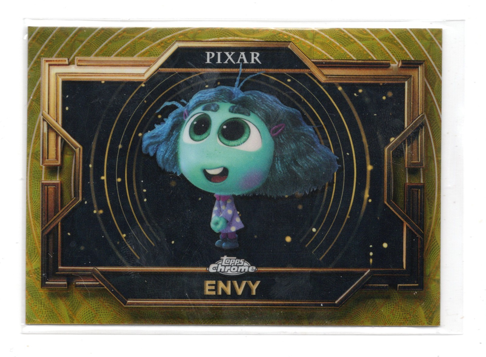 2025 Topps Chrome Disney Pixar Gold Gilded Base #96 Envy (Inside Out 2)