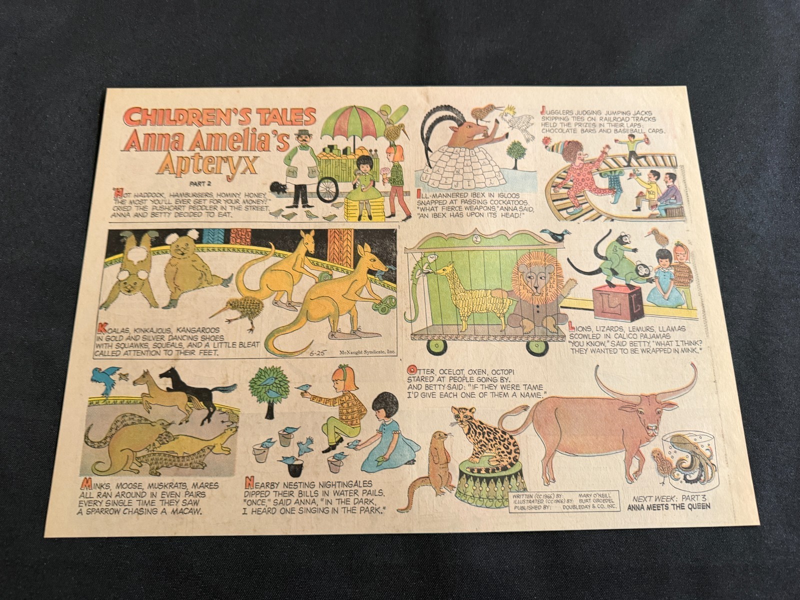 #H0L RACCONTI PER BAMBINI di Frank Bolle ANNA AMELIA'S APTERYX Sunday Strip 1967