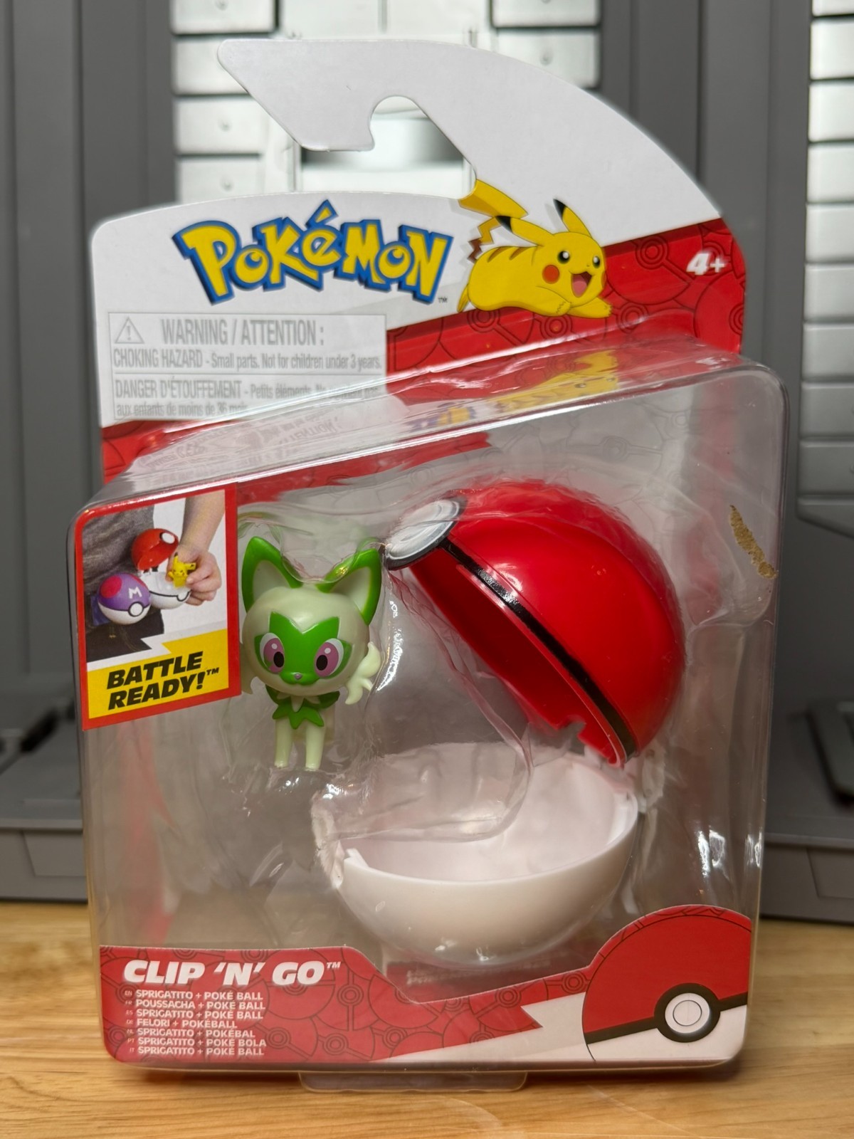 Pokemon Clip N Go Sprigatito Figure Poke Ball Belt Clip Set Jazwares Sealed