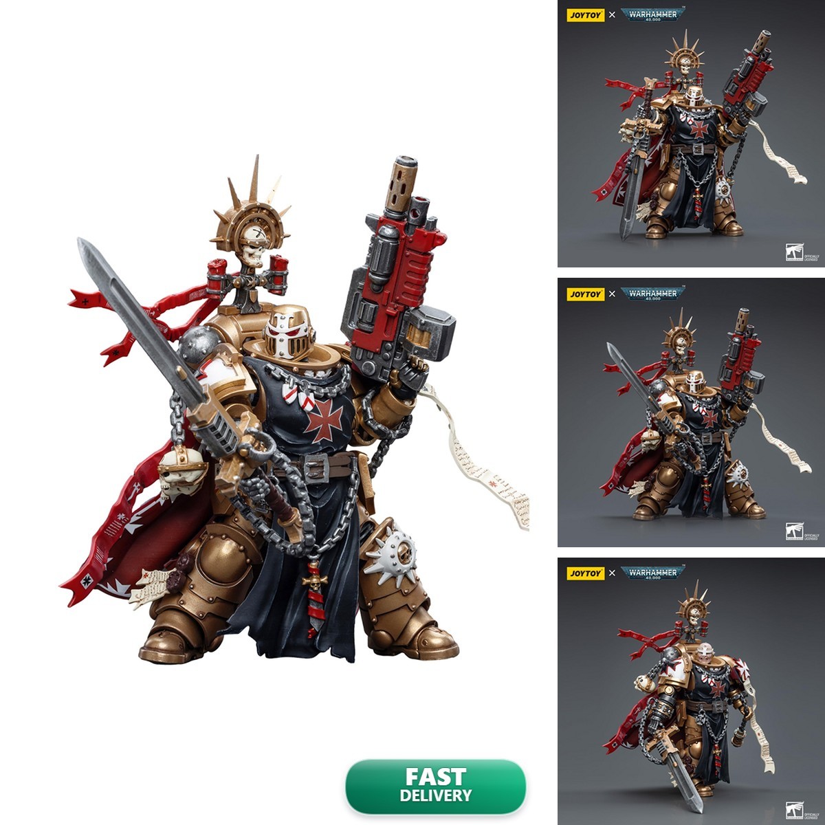 JOYTOY Warhammer 40K 1/18 High Marshal Helbrecht Black Templars Action Figure