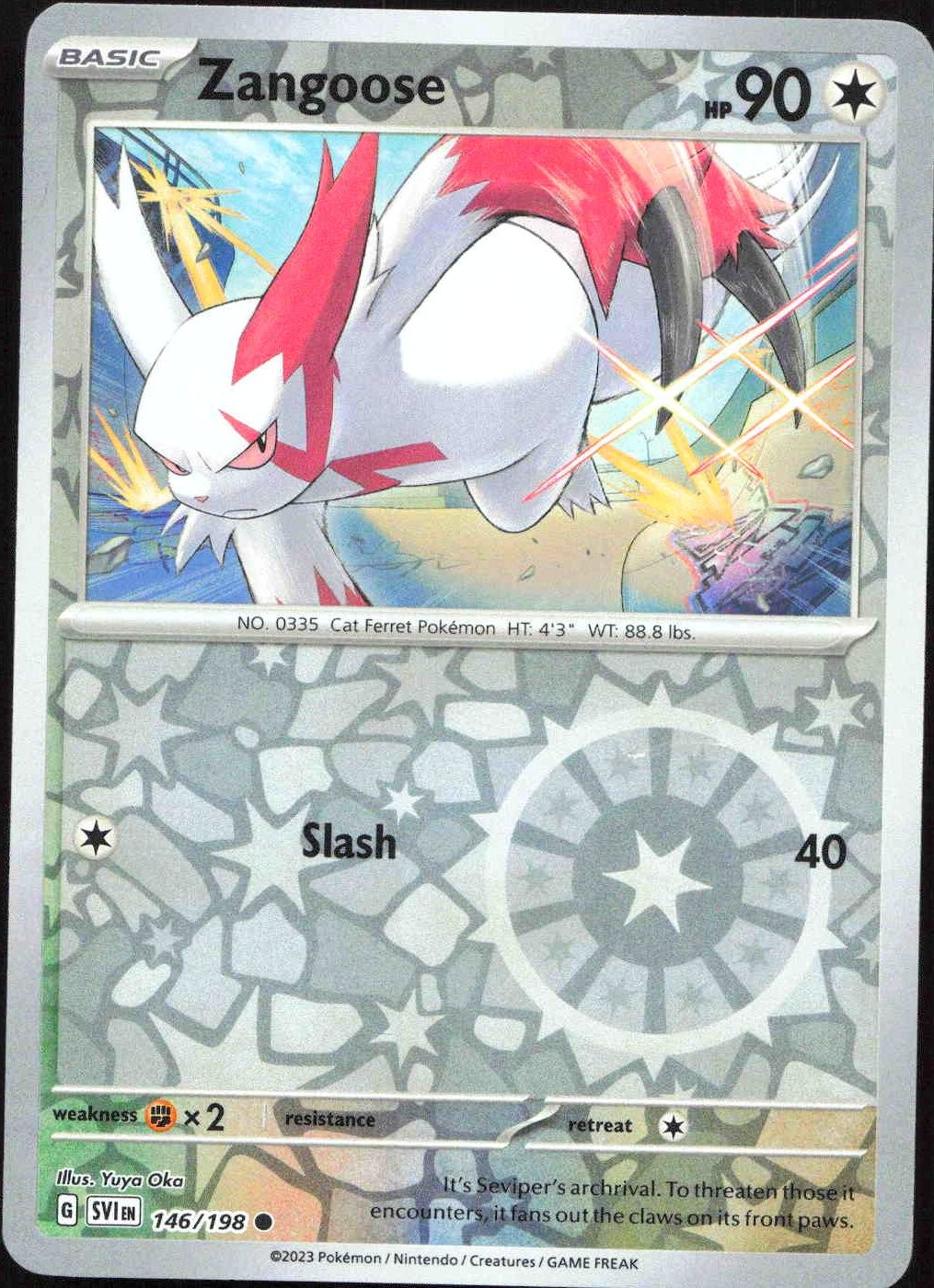 Zangoose Reverse Holofoil 146/198 Scarlet & Violet Base Set 2023 NM Pokémon
