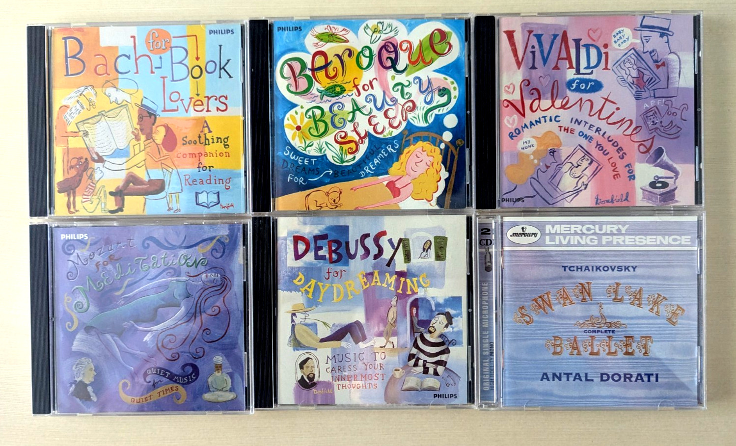 6 CD Lot Bach for Book Lovers Baroque Beauty Sleep Debussy Daydreaming Swan Lake