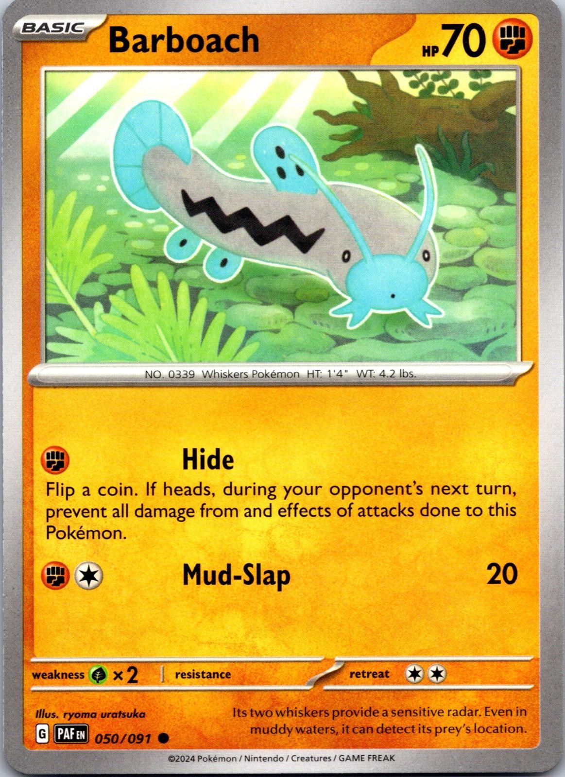 Pokemon Barboach 050/091 Destino Paldeo Comune Quasi Nuovo