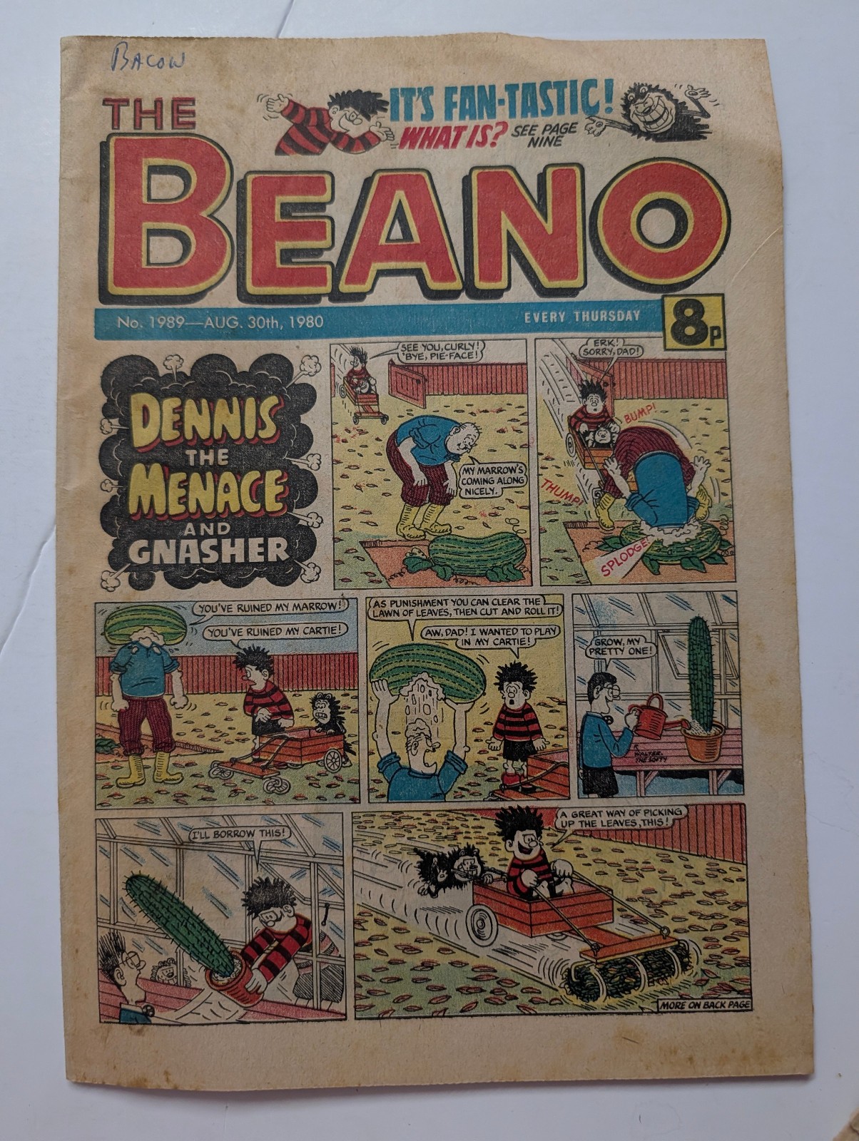 Beano Comic No 1989, August 30th 1980.