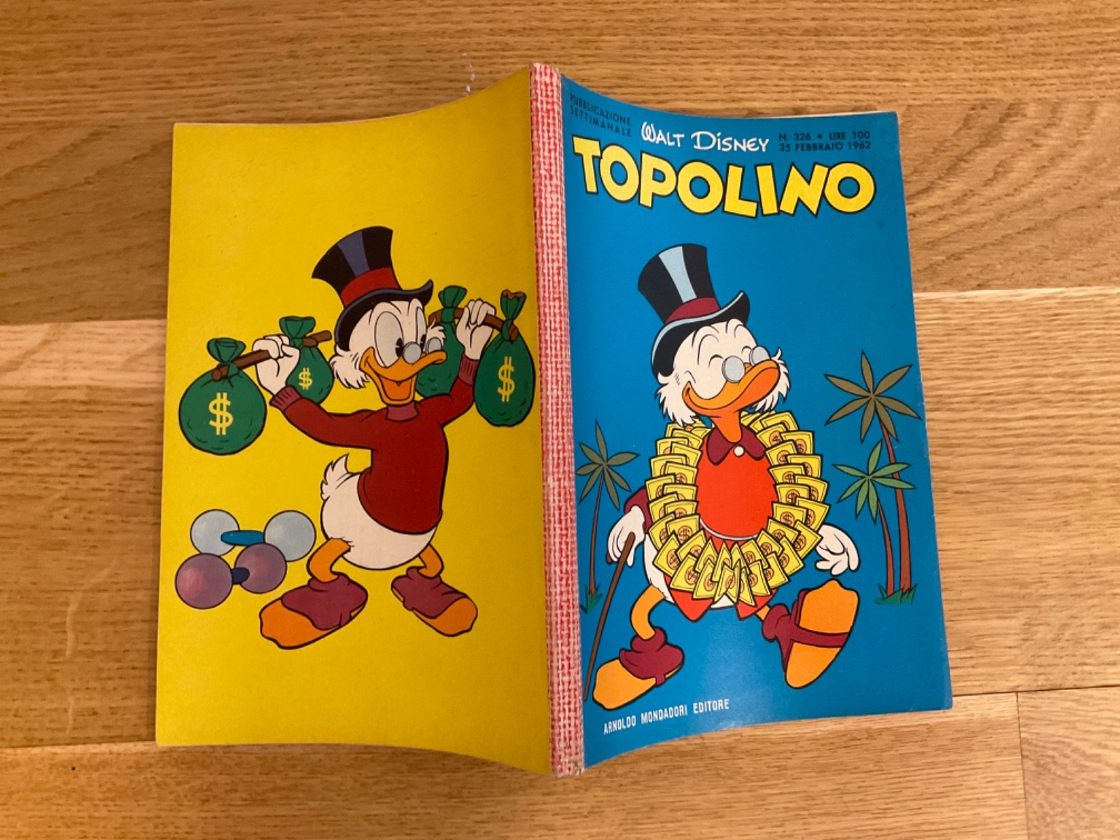 TOPOLINO LIBRETTO N.326 MONDADORI DISNEY 1962 SI BOLLINO, NO FIGURINE