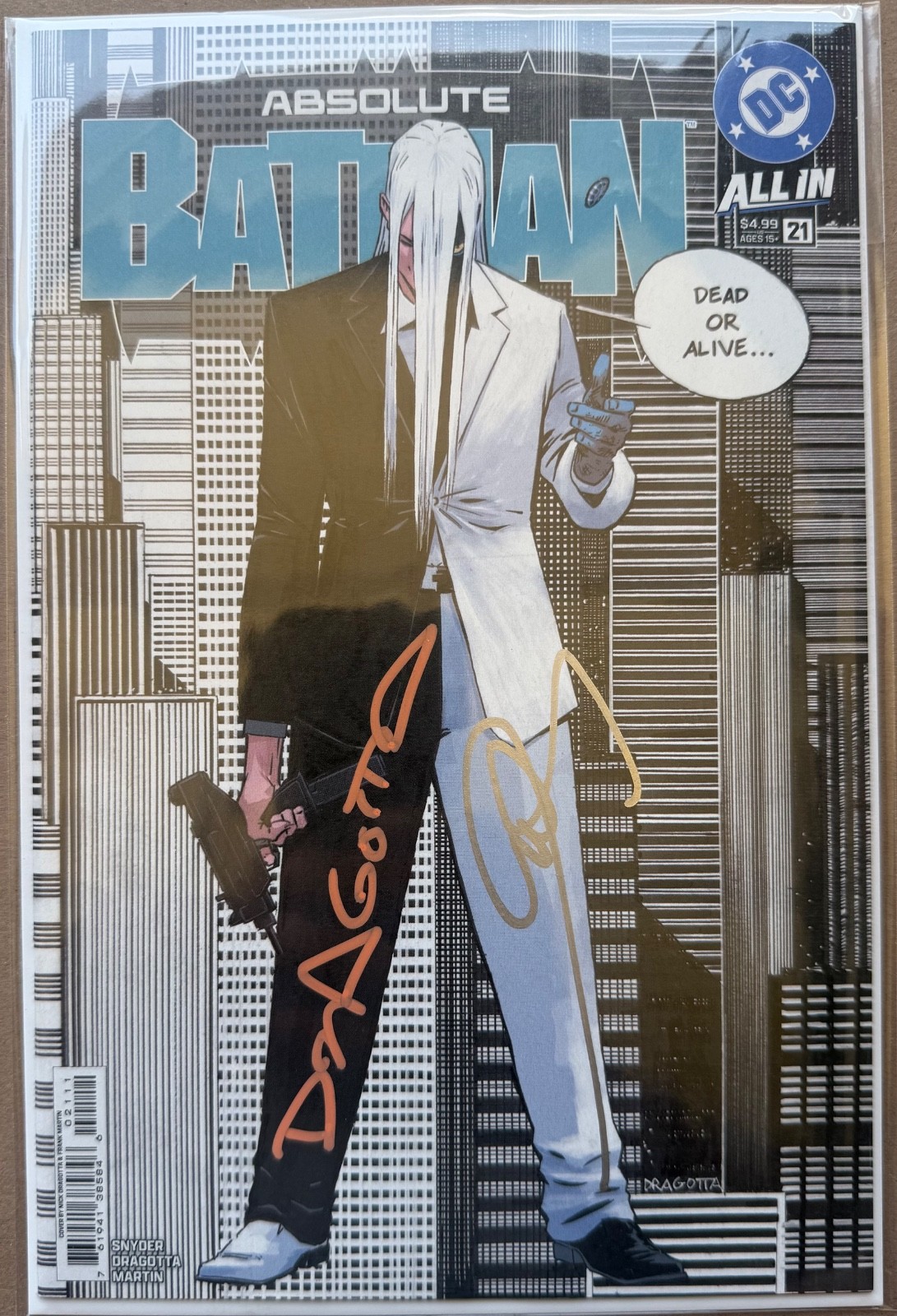 Absolute Batman #21 copertina A prima stampa 2x firmata Dragotta & Snyder con certificato di autenticità
