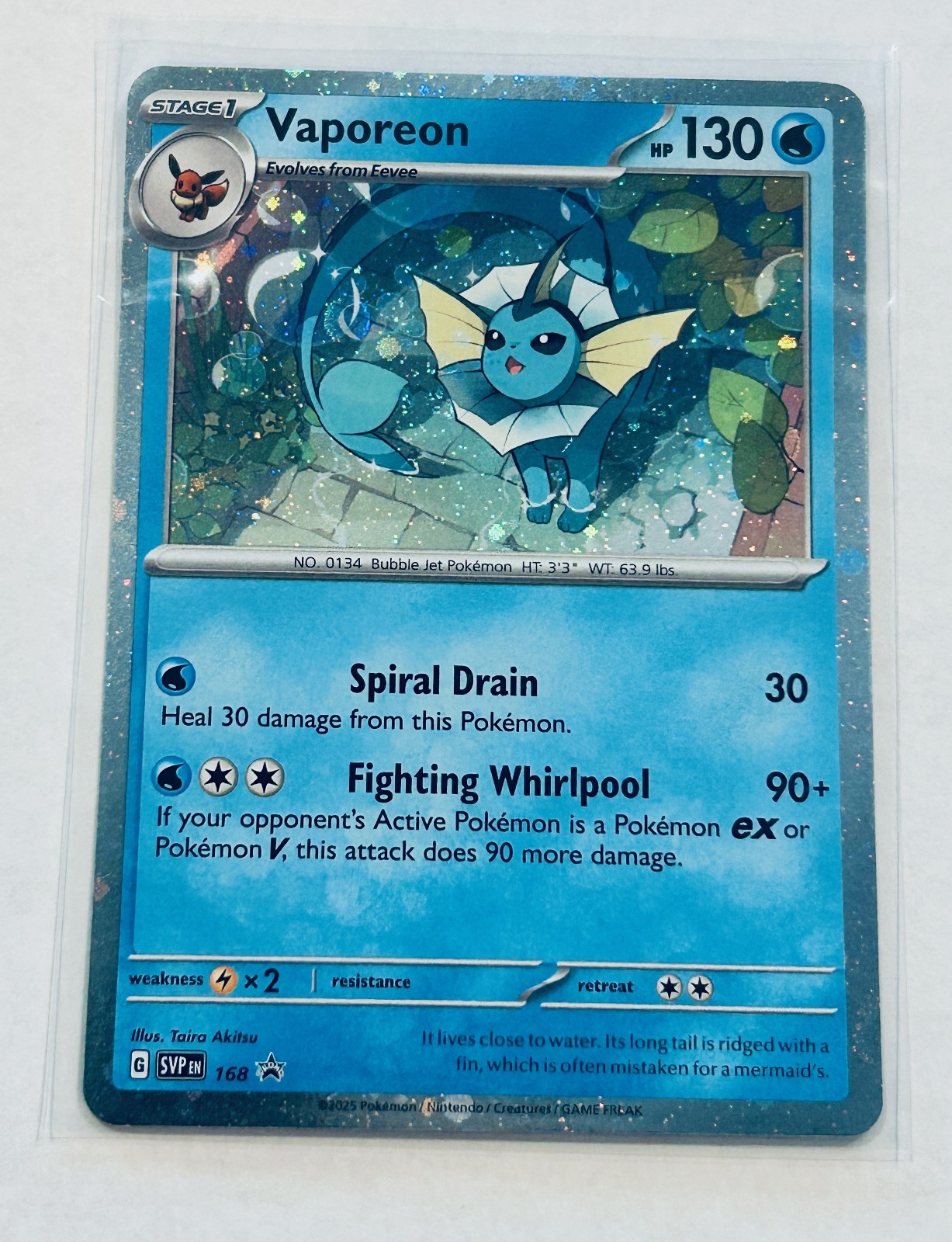 Vaporeon SVP 168 Cosmos Holo Promo Prismatic Evolutions 2025 Pokemon TCG NM