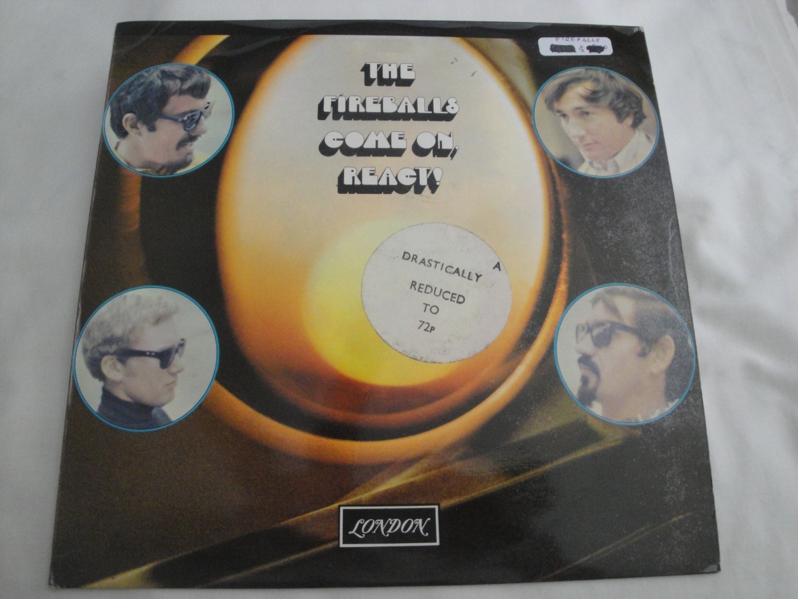 THE FIREBALLS COME ON REACT vinyl record LP 1968 LONDON RECORDS
