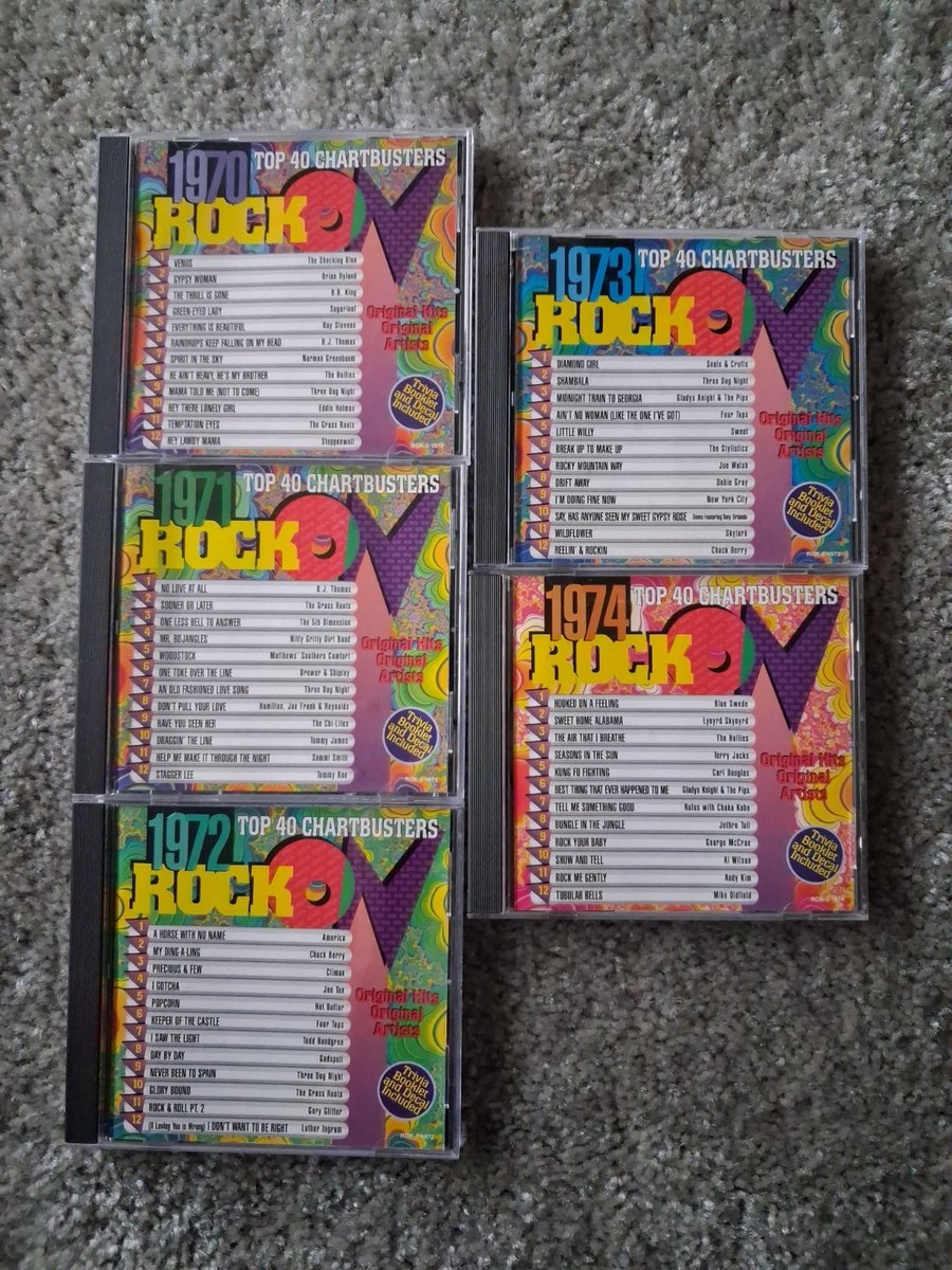 Rock On 1970 1971 1972 1973 1974 Used CD Lot (1996 Madacy) Not Tested 