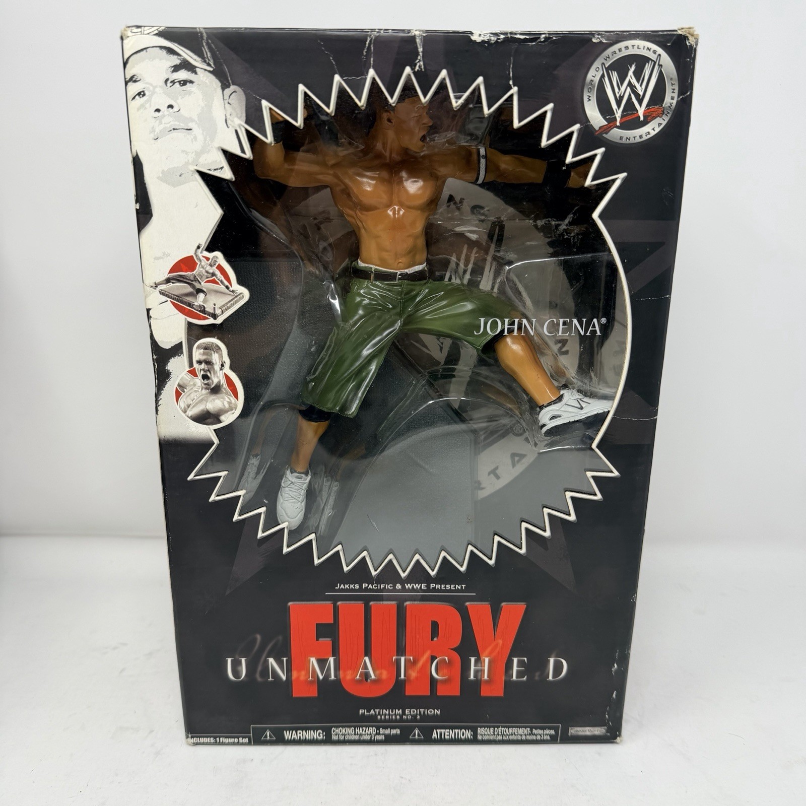 WWE Unmatched Fury JOHN CENA Series 3 Action Figure Platinum Wrestling JAKKS