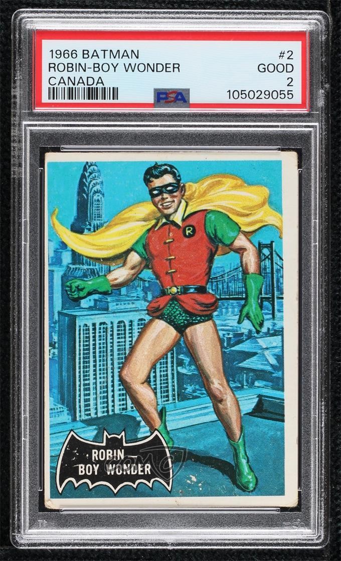 1966 O-Pee-Chee Batman Black Bat Robin Boy Wonder #2 PSA 2 11bd