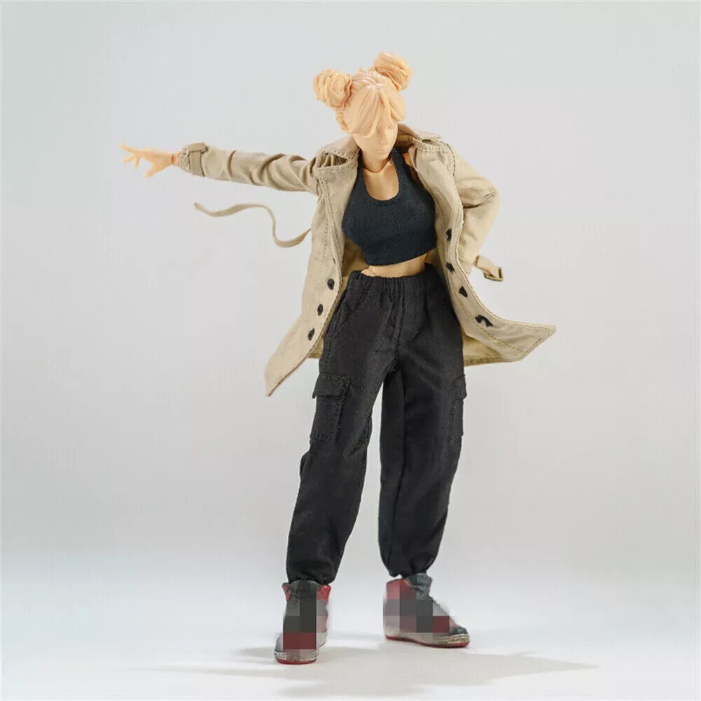 1:12 Windbreak Coat Clothes Vest Pants for 6inch Female Action Figure Body Toys