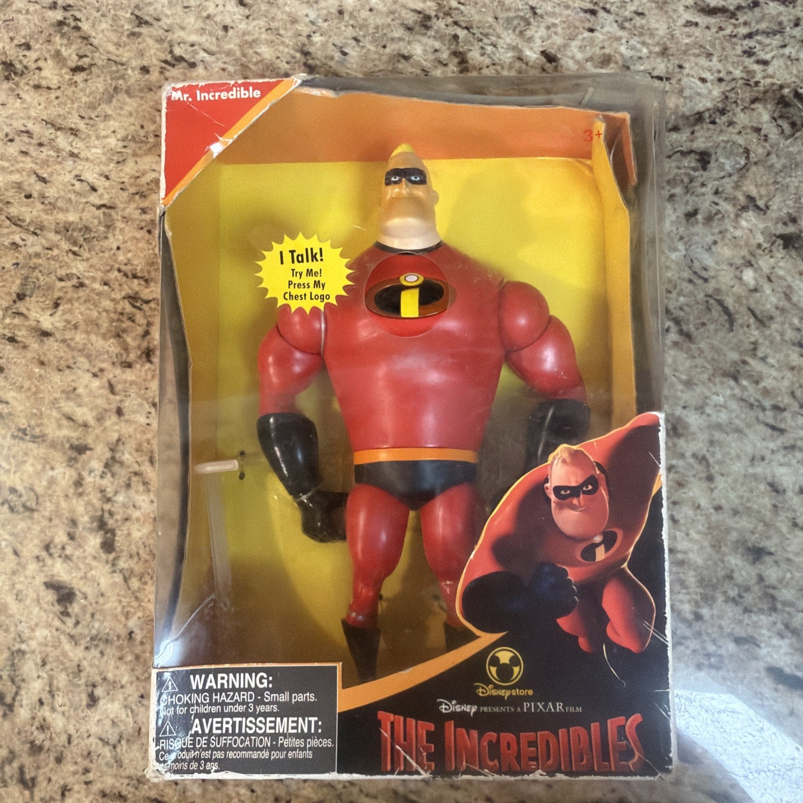 Pixar The Incredibles Mr. Incredible Talking 12" Action Figure 2004 Hasbro NEW