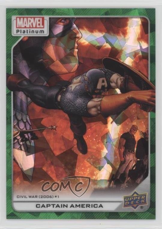 2023 Marvel Platinum High Series Green Crackle 93/99 Capitan America #171 4z8