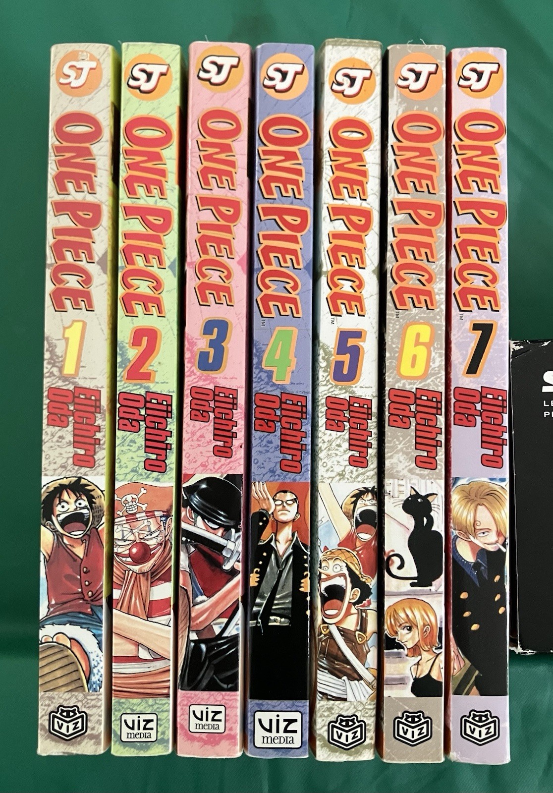 One Piece Gold Foil Manga Volume 1-7 Lotto Set Inglese Viz Raro
