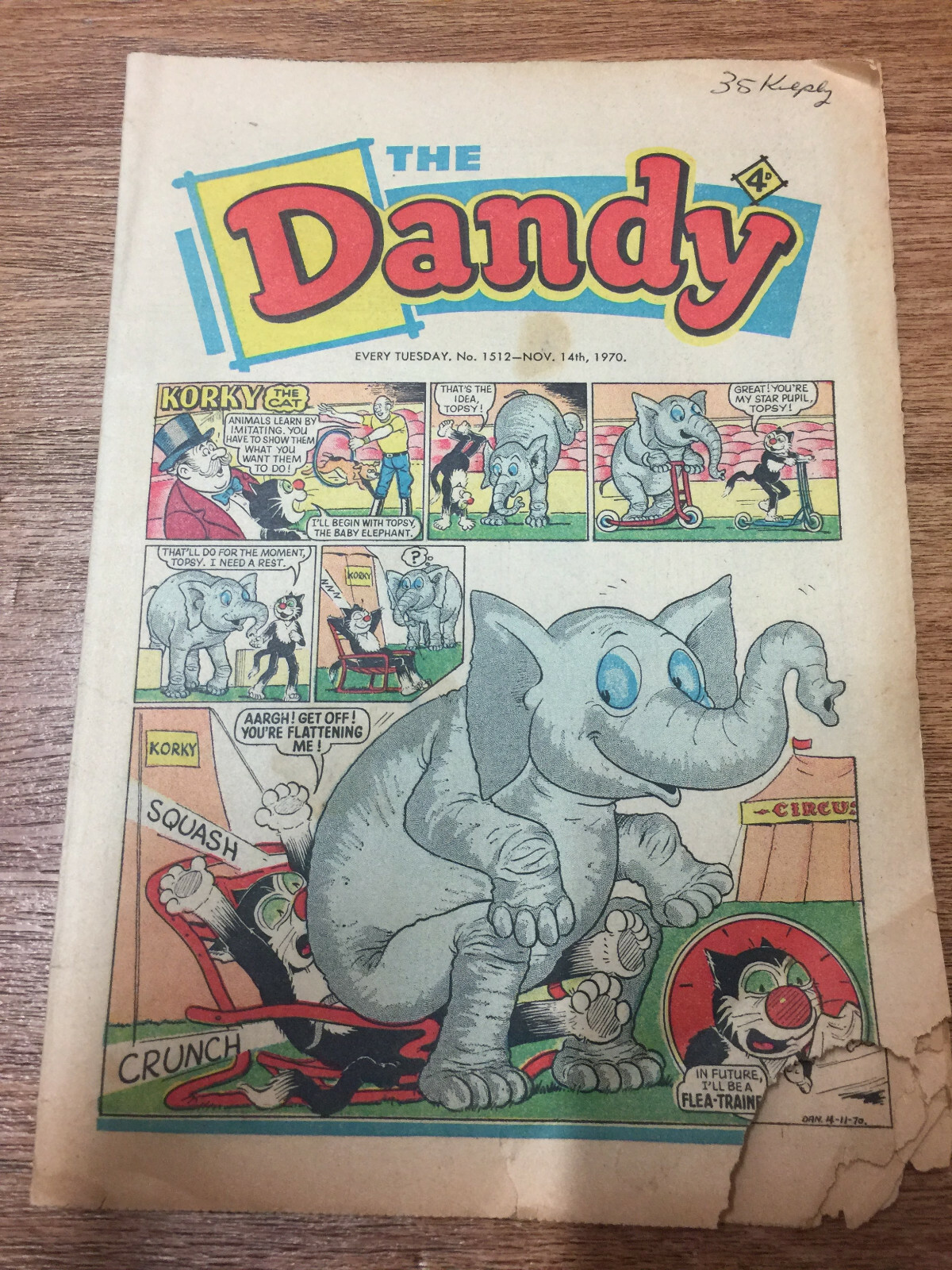 Dandy Comic No 1512 November 14th 1970.