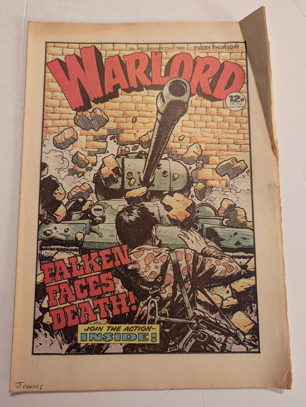 Warlord Comic No 383, January 23rd 1982.