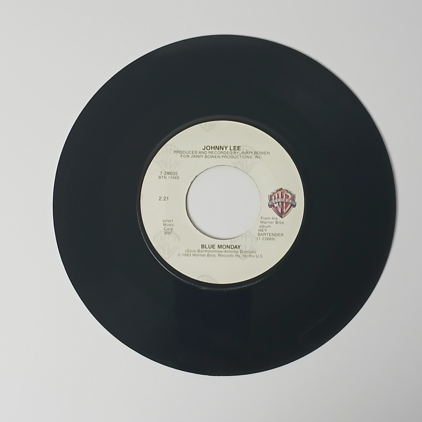 Johnny Lee – Hey Bartender / Blue Monday 45 rpm record