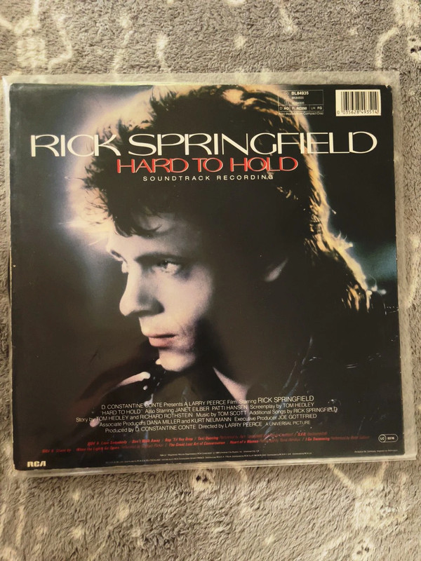 RickSpringfield - Hard To Hold Soundtrack Recording Europe LP 1984
