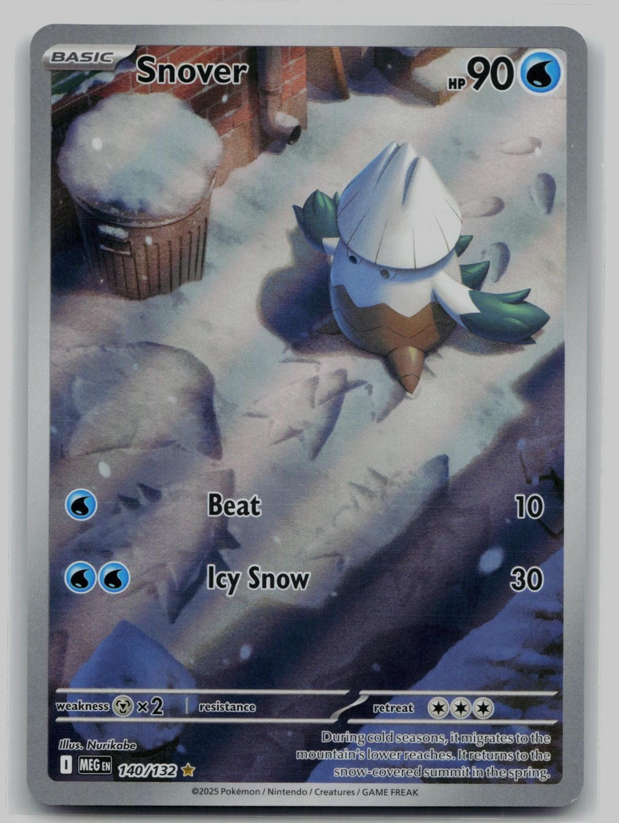 Snover 140/132 Illustration Rare Mega Evolution Pokemon Holo Near Mint