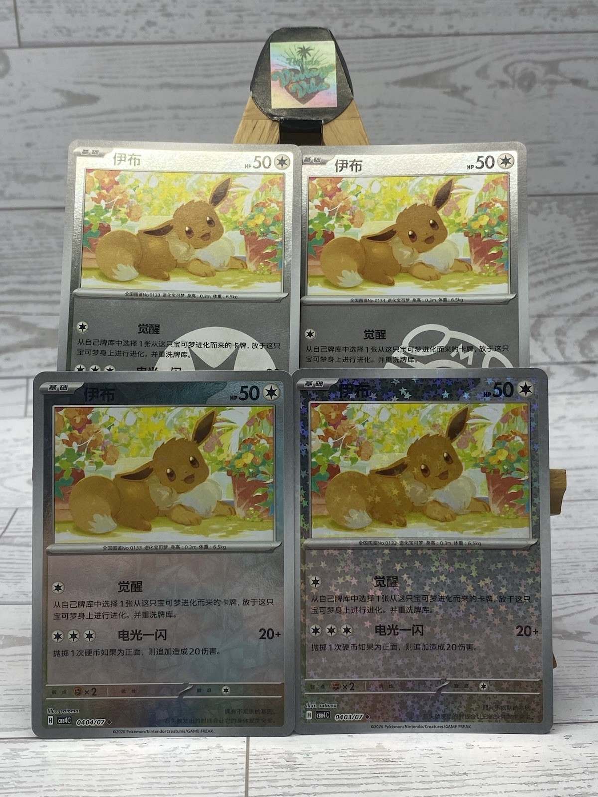 Pokémon Gem Pack 4 Chinese Eevee 4 Card Lot  Rotary Masterball Stars Pattern