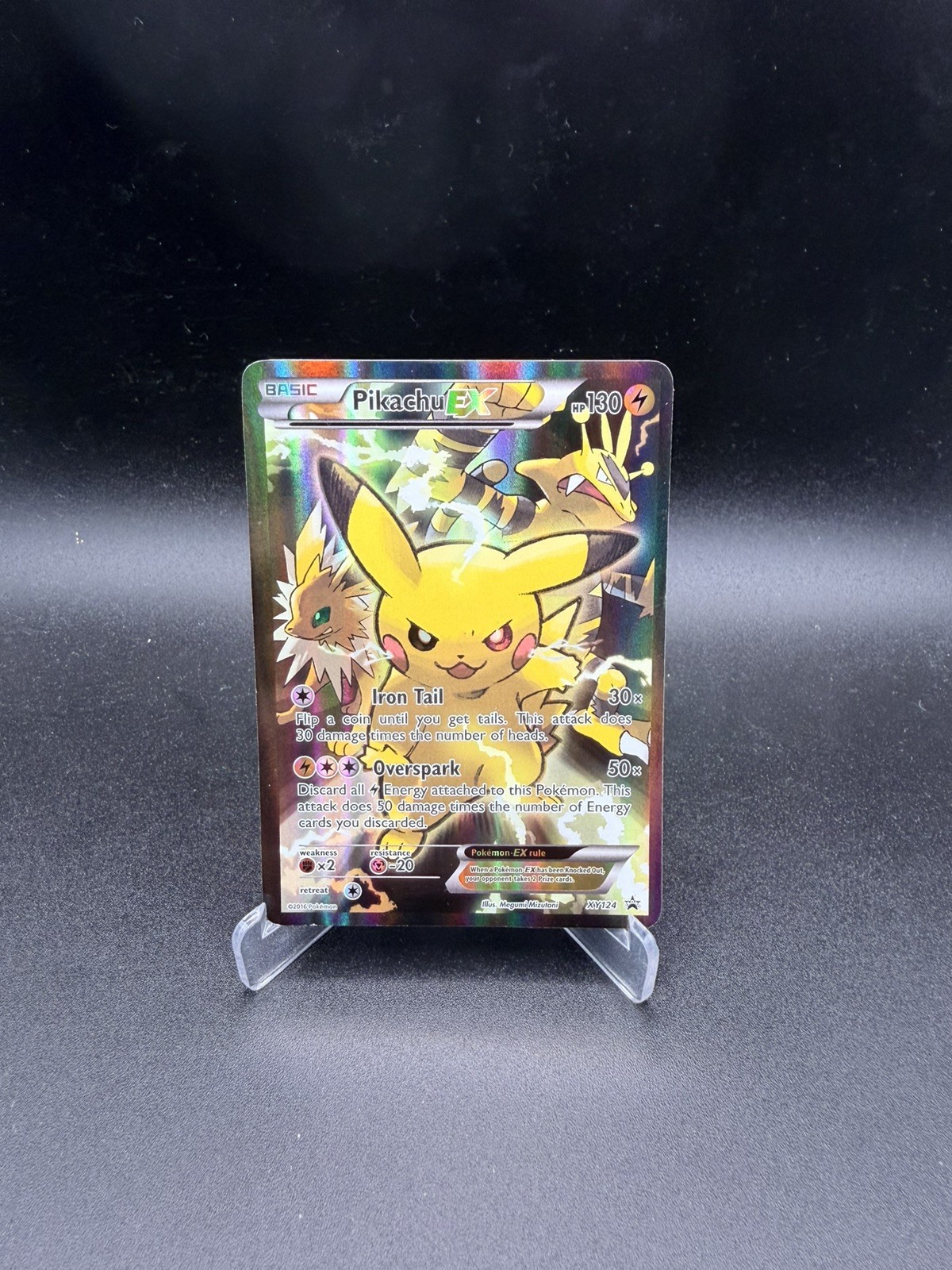 Pikachu EX - XY124 - Full Art XY Black Star Promo - Pokemon 2016