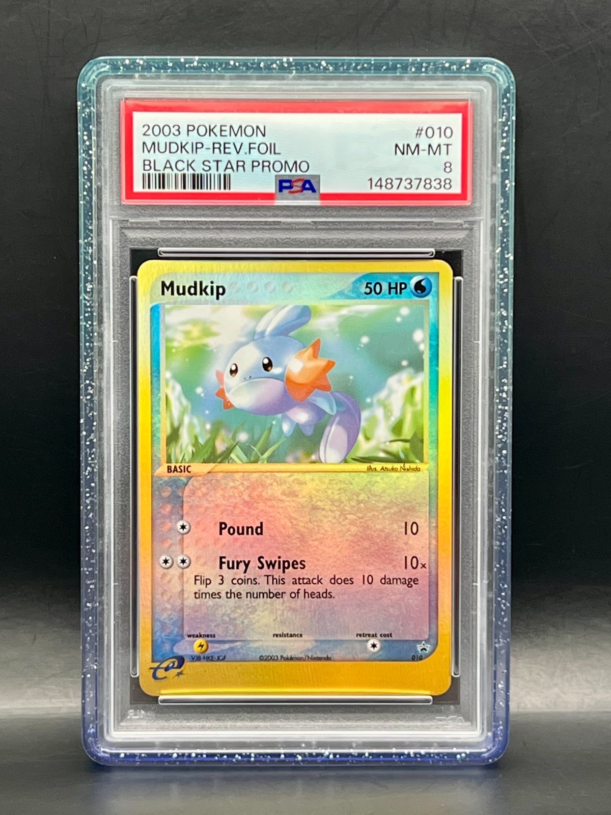 Mudkip #010 Black Star Promo Reverse Holo 2003 Pokémon PSA 8 NM-MT