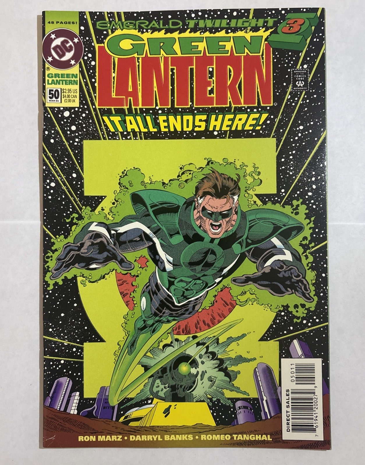 LANTERNA VERDE GREENLANTERN FUMETTO 50 DC FINISCE TUTTO QUI 3 1994