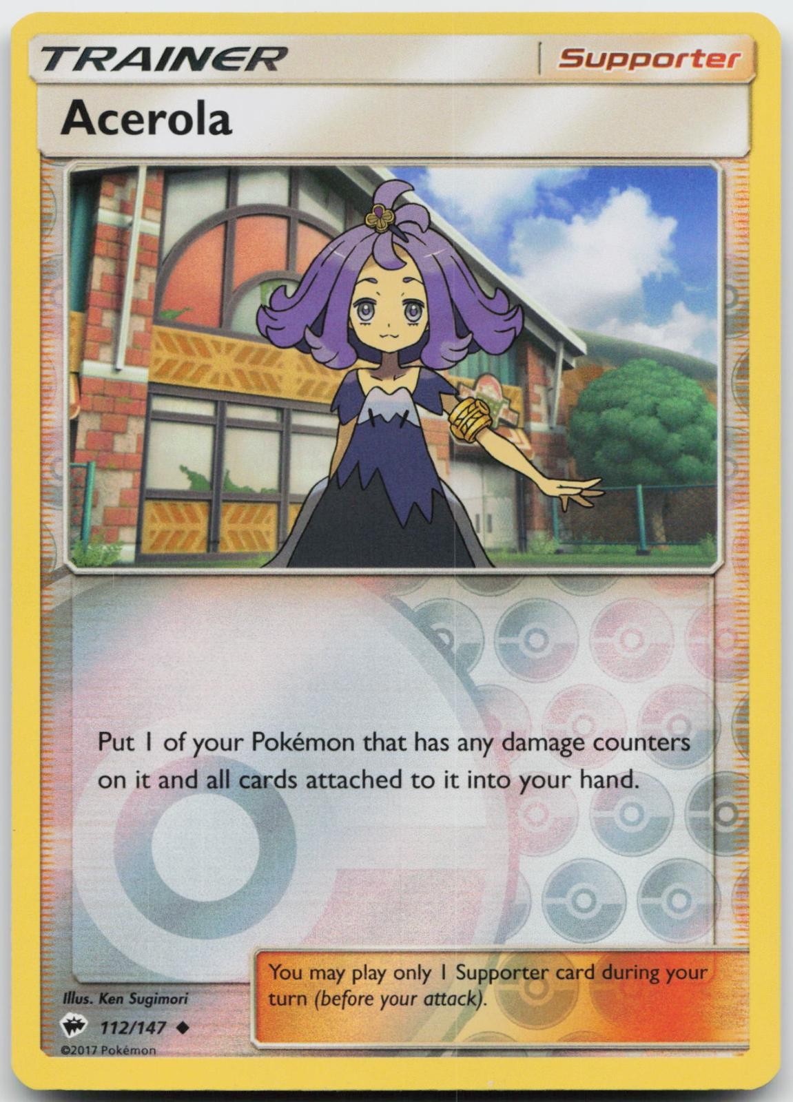 Acerola 112/147 Ombre Brucianti Non Comuni Pokemon Reverse Holo quasi nuovo