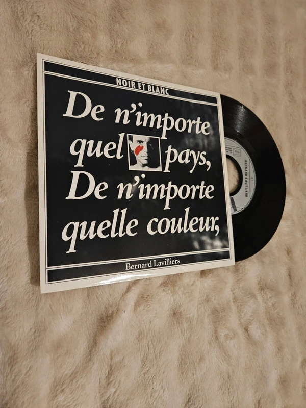 Disque Vinyle 45T - Bernard Lavilliers - Noir et blanc (1986 Variété Française / Rock)