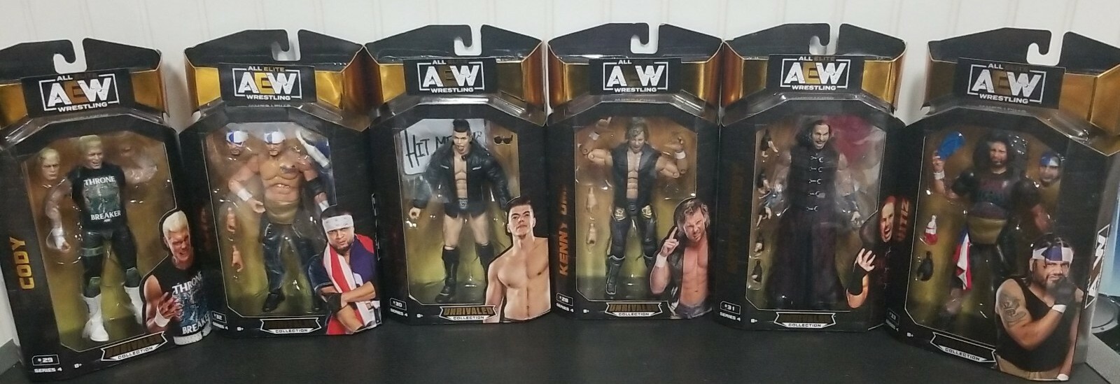 COMPLETO 6 AEW UNRIVALED COLLECTION SERIE 4 Cody,Santana,Kenny,Mat,Ortiz,Sammy