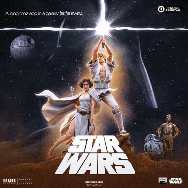 -=] IRON STUDIOS - Star Wars Deluxe Art Scale Statue 1/10 Luke and Leia 41cm [=-