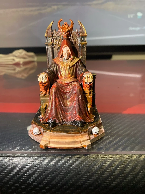 Figura custom rei lich feiticeiro trono rpg pintada a mao 13cms