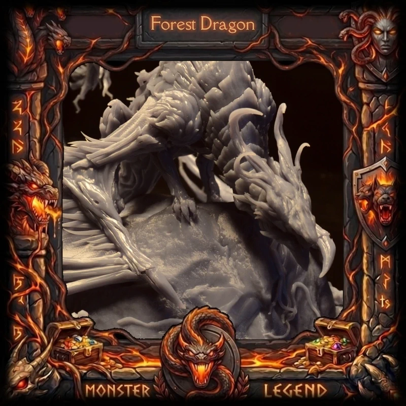 Forest Dragon, 32mm scale, HD Resin, DnD Wargames, Unpainted