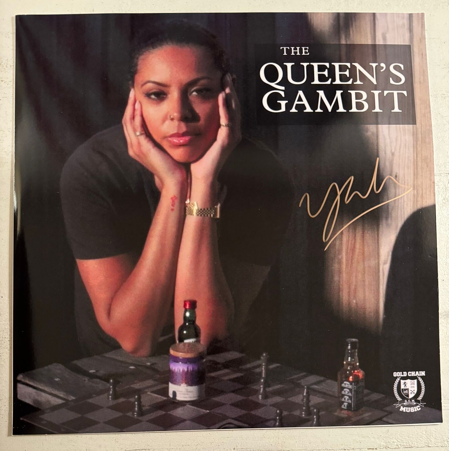 YAH-RA - THE QUEENS GAMBIT - VINYL LP BLACK ~ *SIGNED AUTOGRAPH* - VG+ - A21