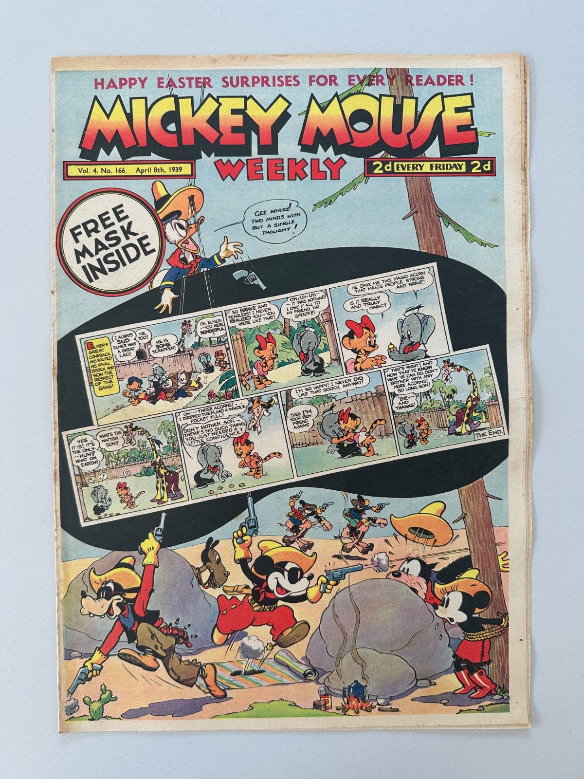 Mickey Mouse Weekly Comic #166 April 8th 1939 EASTER FN- RARE