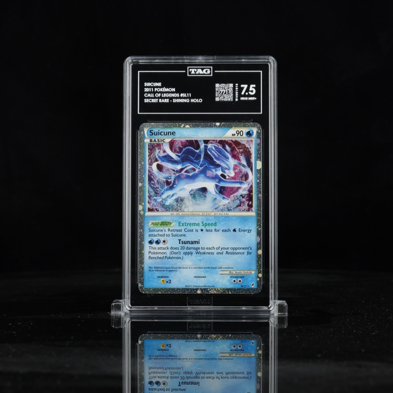 Suicune (Shiny) SL11 Call of Legends Holo TAG 7.5 PSA