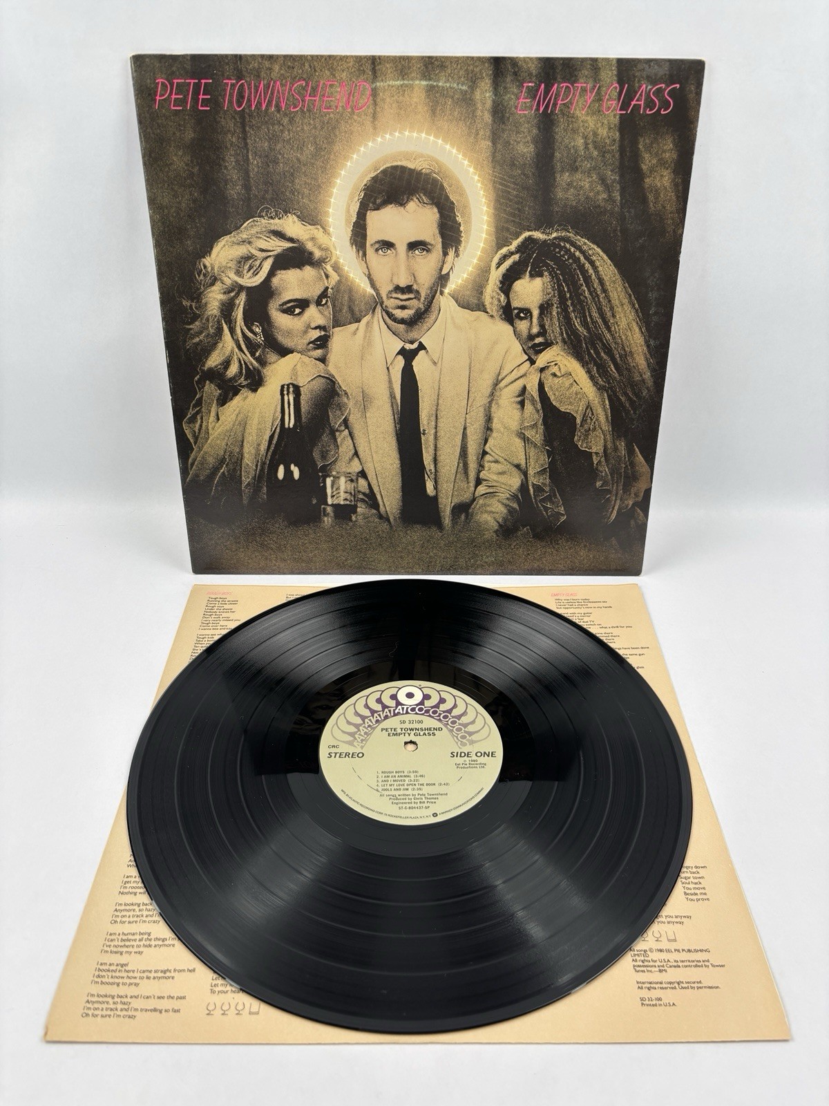 Pete Townshend Empty Glass Vinyl LP 1980 Original ATCO SD 32-100 Sterling TJ