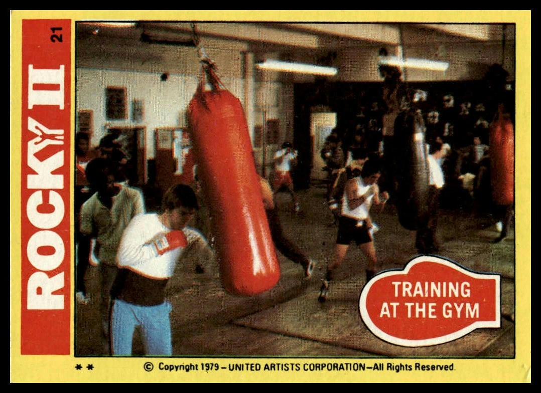 Training at the Gym - 1979 Topps Rocky II #21