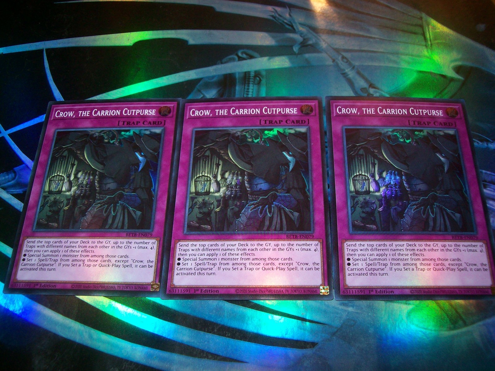 3x Corvo, il Carrione Taglio 1° Edizione Super Rara BETB-EN079 Yu-Gi-Oh!