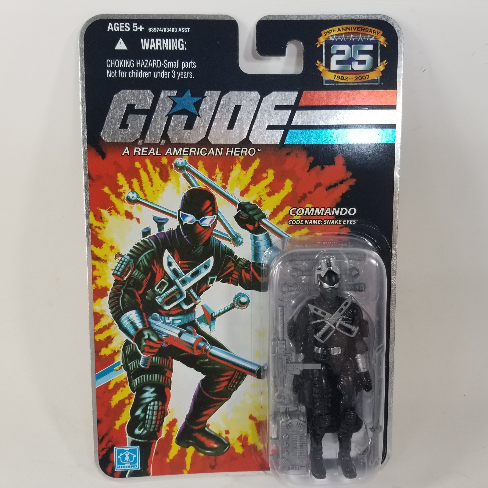 Hasbro Gi Joe 25th Anniversary Commando Snake Eyes Foil