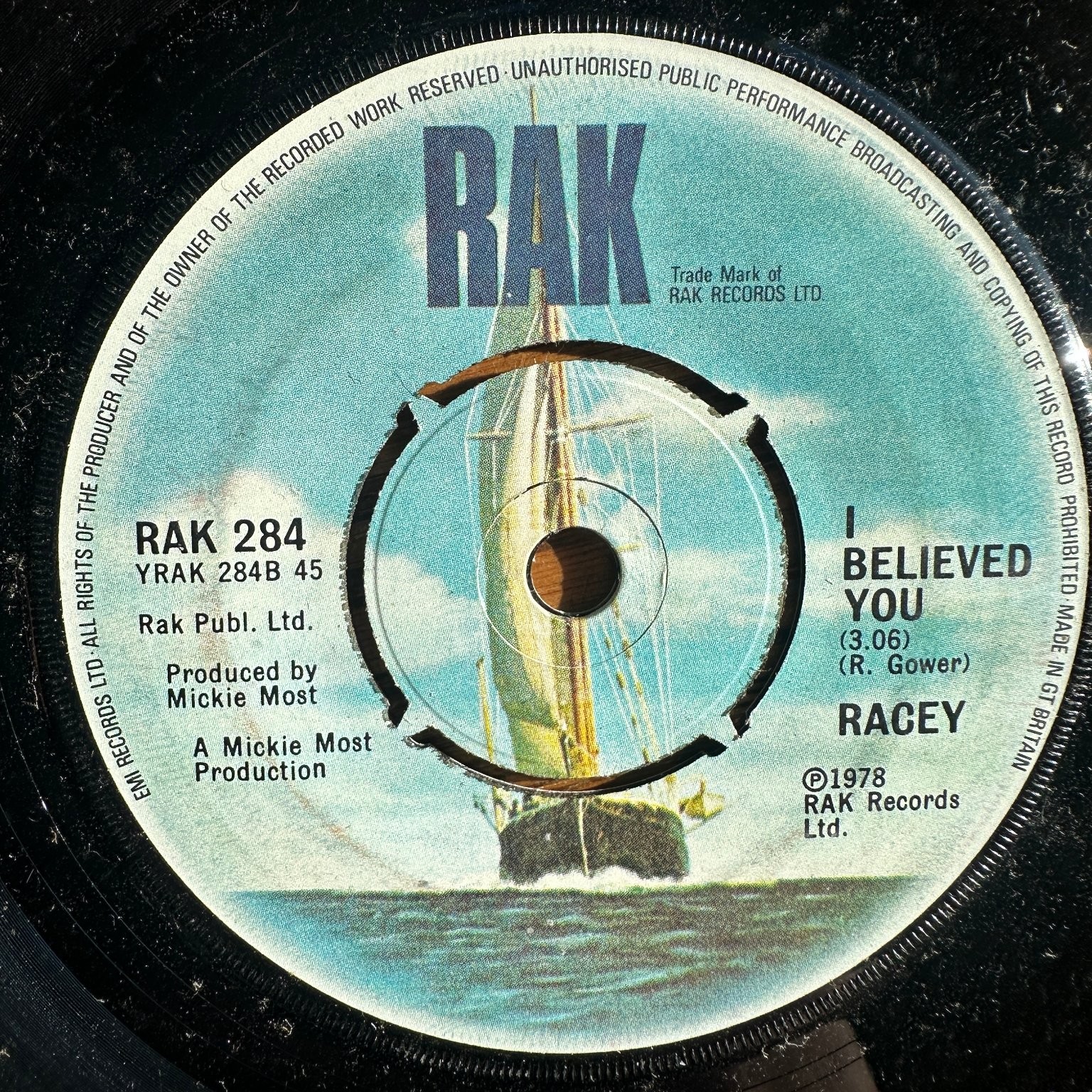 Racey – Lay Your Love On Me 7" Single Record 1978 RAK Pop Rock 45 RPM